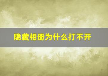 隐藏相册为什么打不开