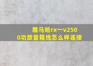 雅马哈rx一v2500功放音箱线怎么样连接