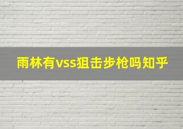 雨林有vss狙击步枪吗知乎