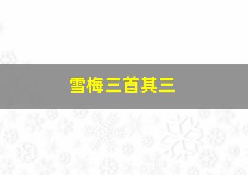 雪梅三首其三