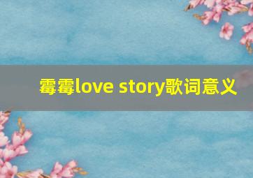 霉霉love story歌词意义