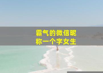 霸气的微信昵称一个字女生