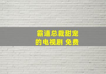 霸道总裁甜宠的电视剧 免费