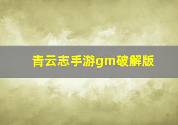 青云志手游gm破解版