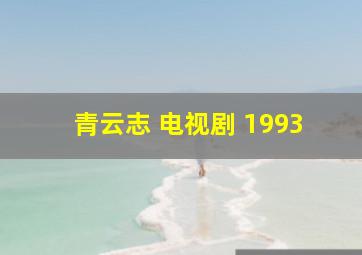 青云志 电视剧 1993