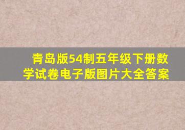 青岛版54制五年级下册数学试卷电子版图片大全答案