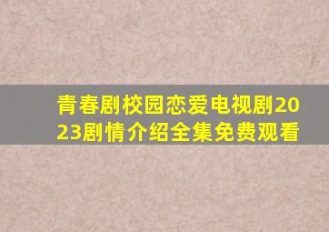 青春剧校园恋爱电视剧2023剧情介绍全集免费观看