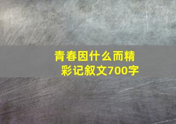 青春因什么而精彩记叙文700字