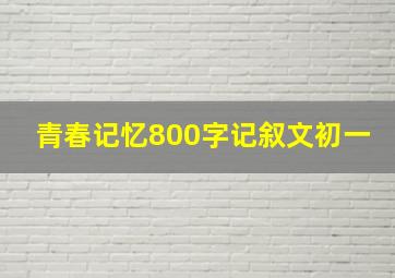 青春记忆800字记叙文初一