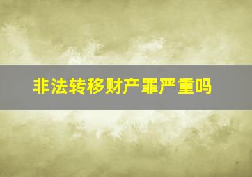 非法转移财产罪严重吗