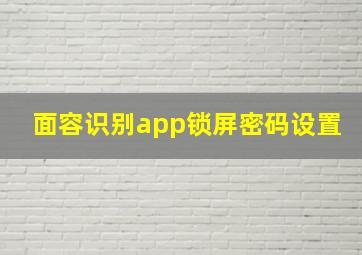 面容识别app锁屏密码设置