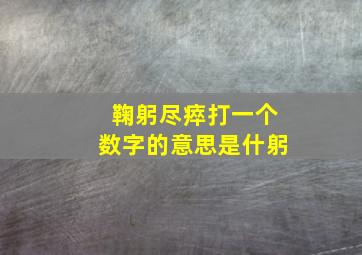 鞠躬尽瘁打一个数字的意思是什躬