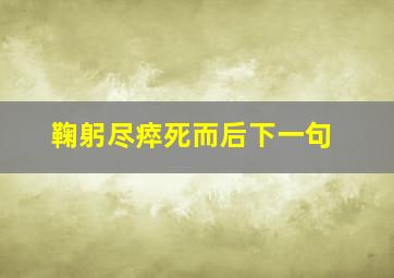 鞠躬尽瘁死而后下一句