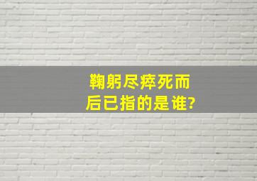 鞠躬尽瘁死而后已指的是谁?