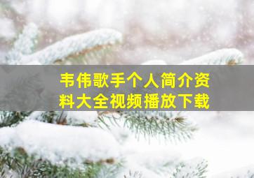 韦伟歌手个人简介资料大全视频播放下载