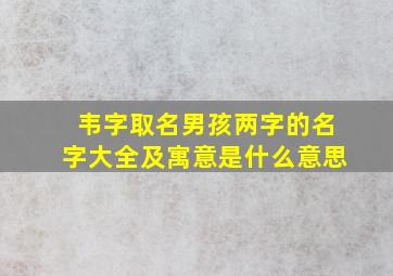 韦字取名男孩两字的名字大全及寓意是什么意思