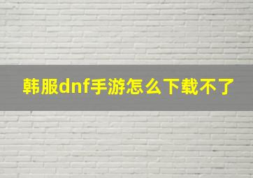 韩服dnf手游怎么下载不了