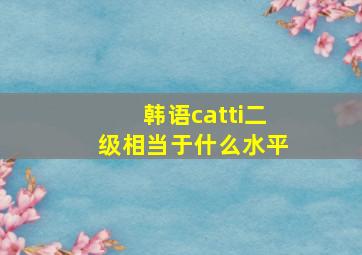 韩语catti二级相当于什么水平