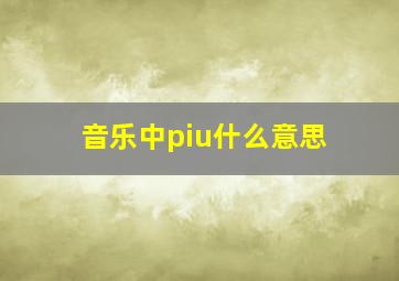 音乐中piu什么意思