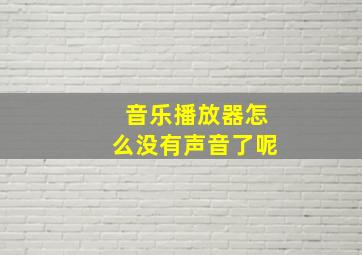 音乐播放器怎么没有声音了呢