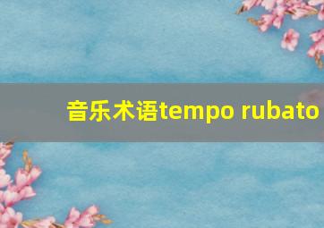 音乐术语tempo rubato