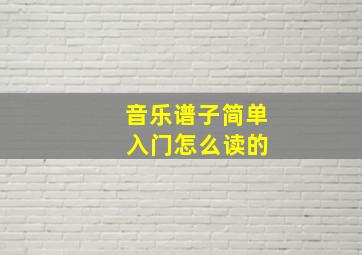 音乐谱子简单 入门怎么读的