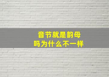 音节就是韵母吗为什么不一样