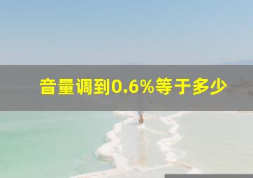 音量调到0.6%等于多少