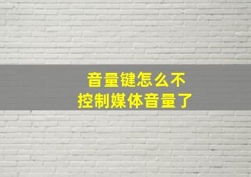 音量键怎么不控制媒体音量了