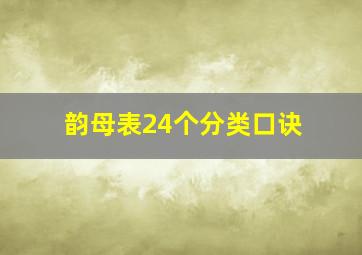 韵母表24个分类口诀