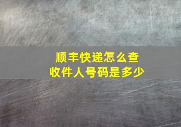 顺丰快递怎么查收件人号码是多少