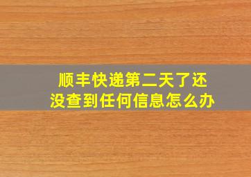 顺丰快递第二天了还没查到任何信息怎么办