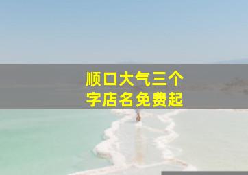 顺口大气三个字店名免费起