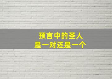 预言中的圣人是一对还是一个