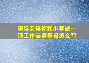 领导安排你和小李做一项工作英语翻译怎么写