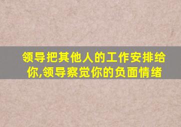 领导把其他人的工作安排给你,领导察觉你的负面情绪