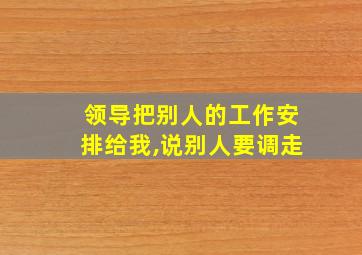 领导把别人的工作安排给我,说别人要调走