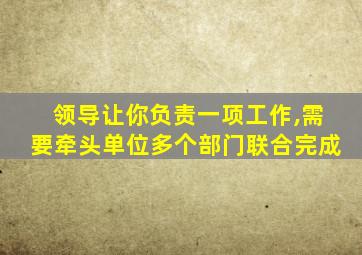 领导让你负责一项工作,需要牵头单位多个部门联合完成