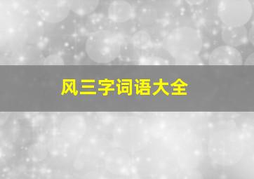 风三字词语大全