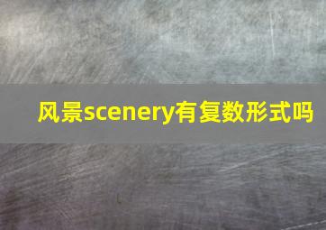 风景scenery有复数形式吗