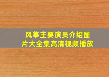 风筝主要演员介绍图片大全集高清视频播放