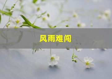 风雨难闯