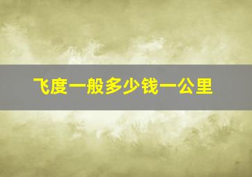 飞度一般多少钱一公里