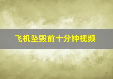 飞机坠毁前十分钟视频