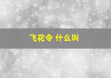 飞花令 什么叫