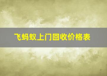 飞蚂蚁上门回收价格表