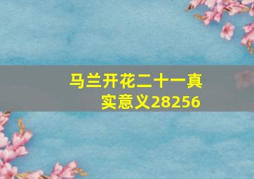 马兰开花二十一真实意义28256