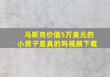 马斯克价值5万美元的小房子是真的吗视频下载