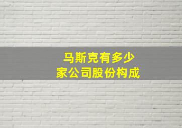 马斯克有多少家公司股份构成