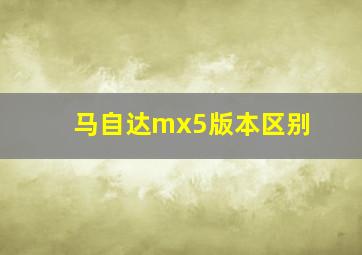 马自达mx5版本区别